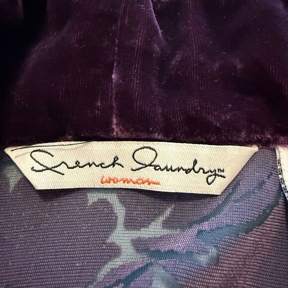 French Laundry Kimono Jacket Purple Floral Velvet Burnout Size 3X Boho, Elegant - Picture 11 of 13